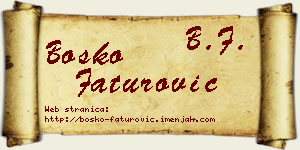 Boško Faturović vizit kartica